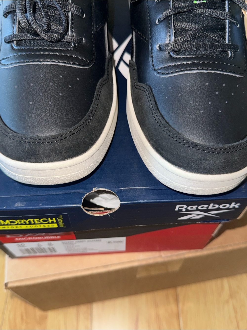 Reebok Men's Memory Tech Court Advance Sneakers with Neon Green Logo- Tennis - Picture 15 of 15